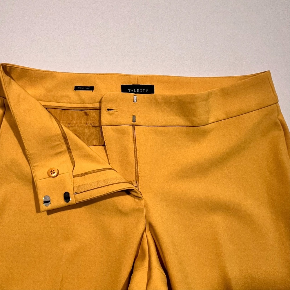 Talbots Signature Dress Pants Trousers Yellow Career Business Women's 14 NWT - Picture 8 of 14
